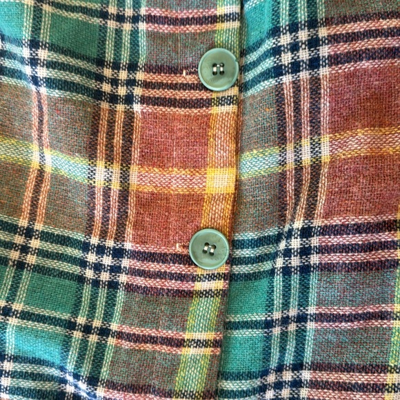 Chibaro plaid wool button front skirt - Picture 3 of 4